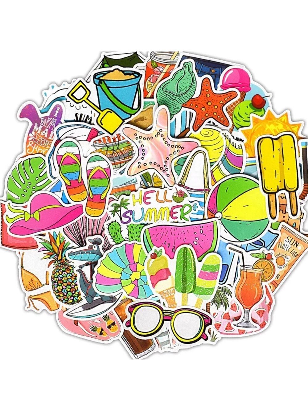 50 pcs New Cool‎ 😎 Summer Arts 🎭 Crafts Stickers